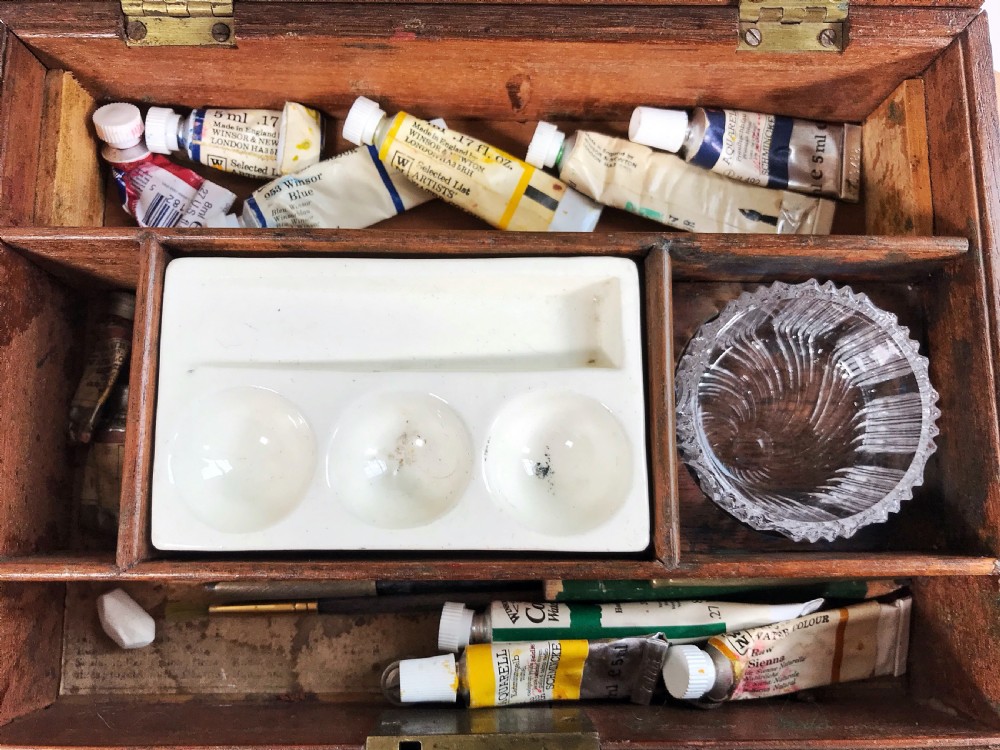 Antique Artist Box - trade label R Ackermann View V