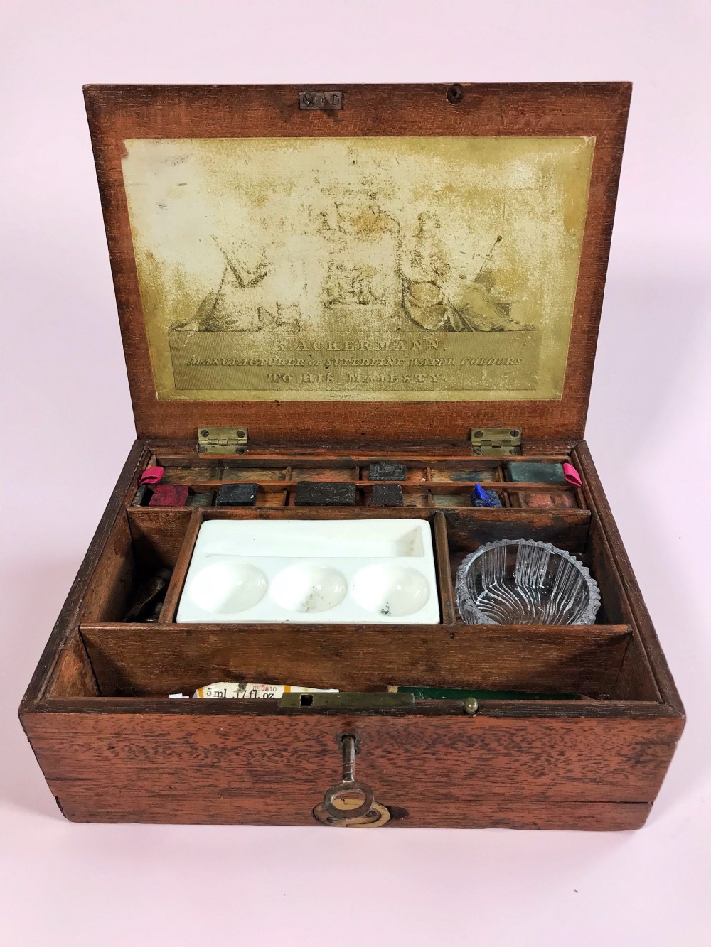 Antique Artist Box - trade label R Ackermann View VII