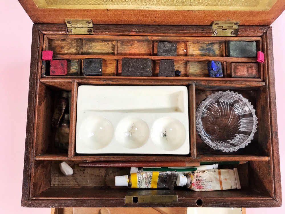 Antique Artist Box - trade label R Ackermann View IX