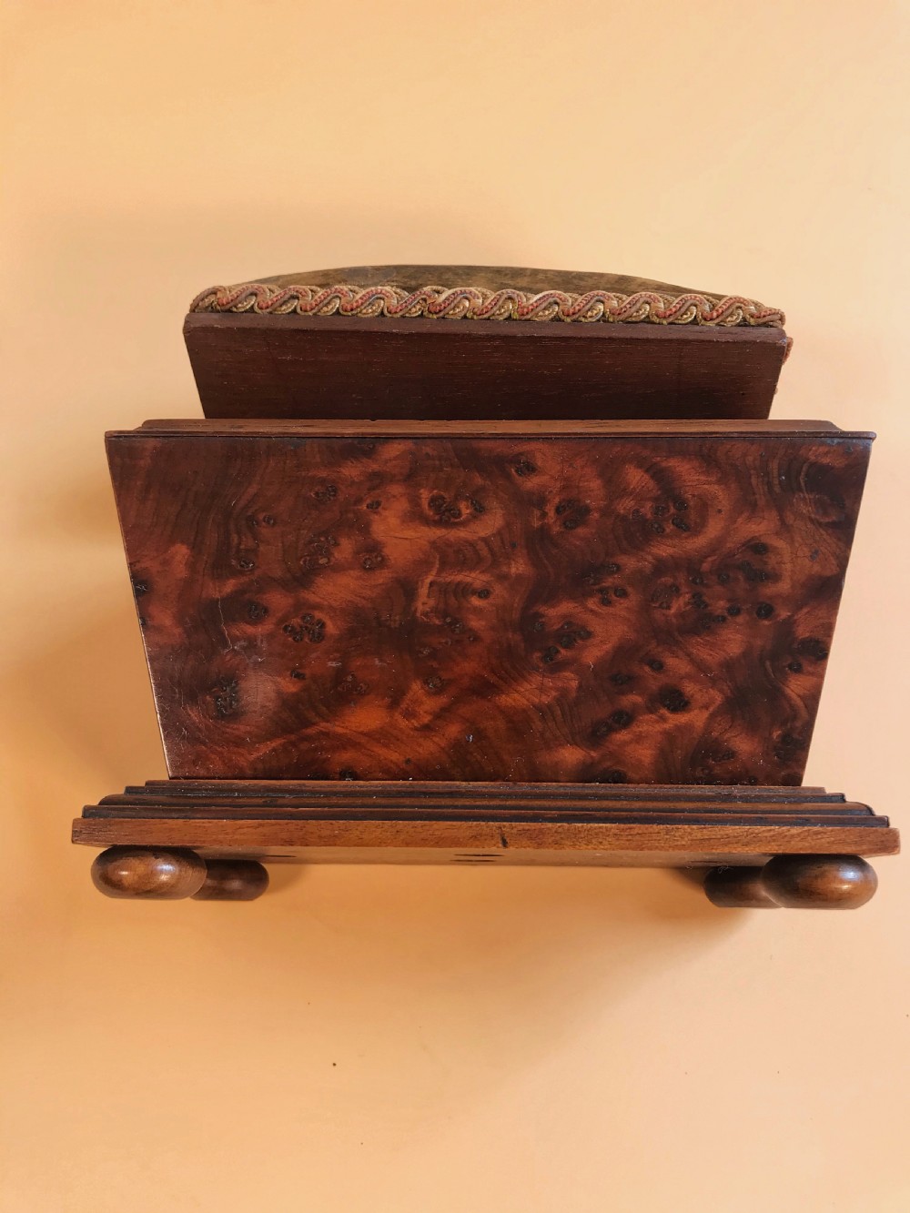 Antique Yew Wood Pin Cushion Box View II