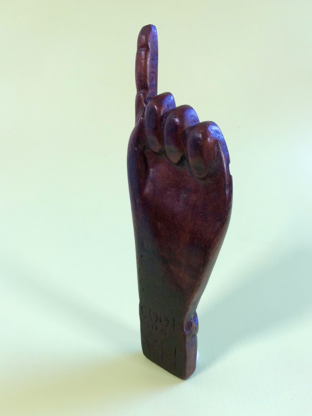 A Rare Antique  Dated Treen Knitting Sheath -Hand View III