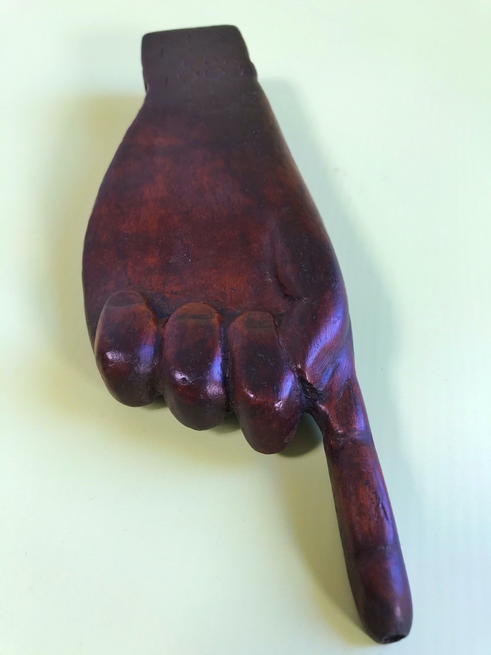 A Rare Antique  Dated Treen Knitting Sheath -Hand View V
