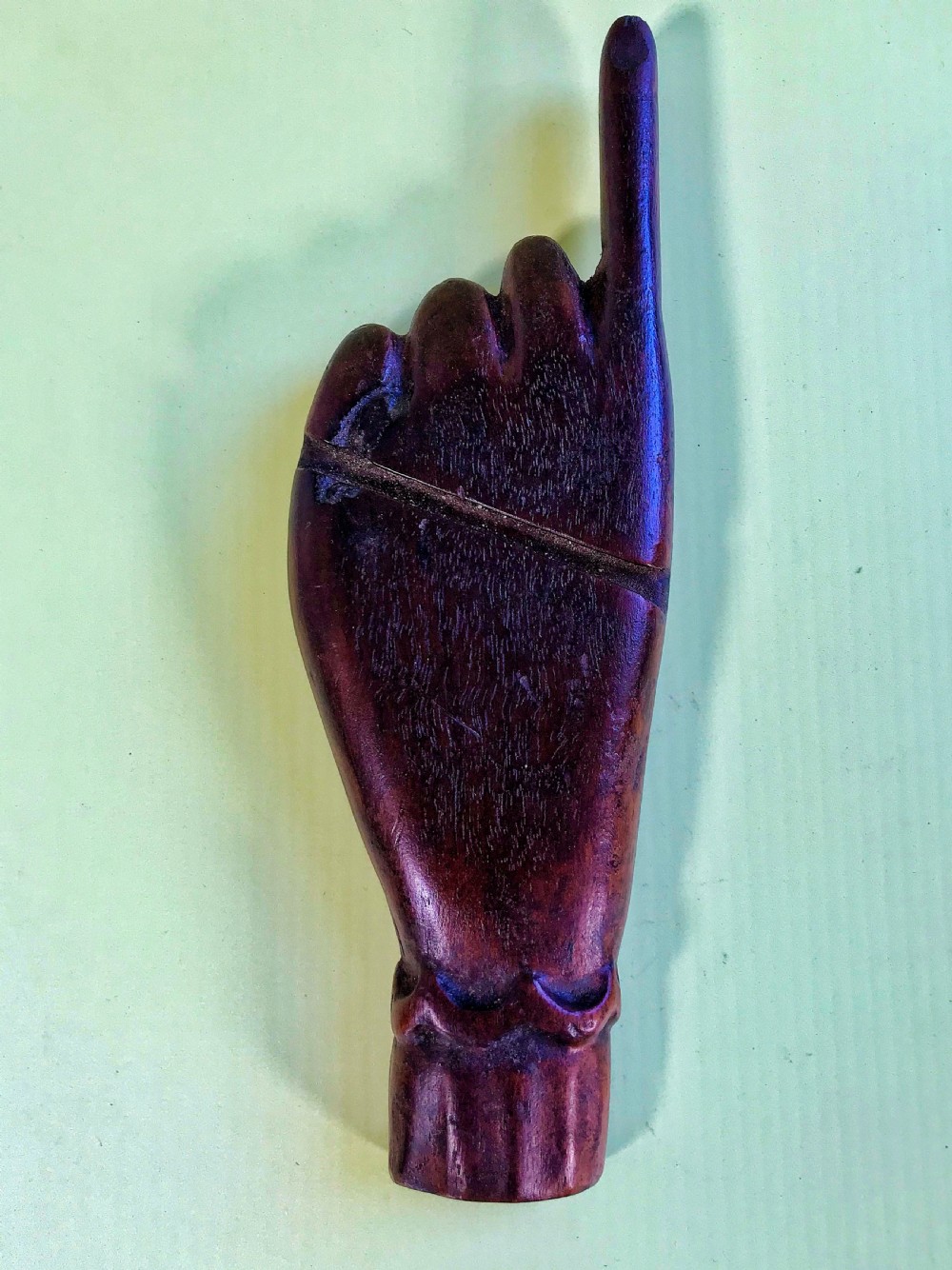A Rare Antique  Dated Treen Knitting Sheath -Hand View VIII