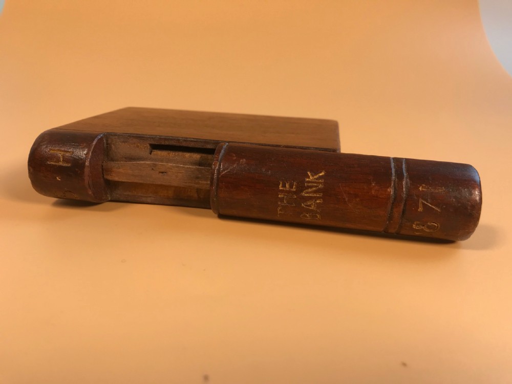 Antique money Box - Book Shaped dated 1871 View II