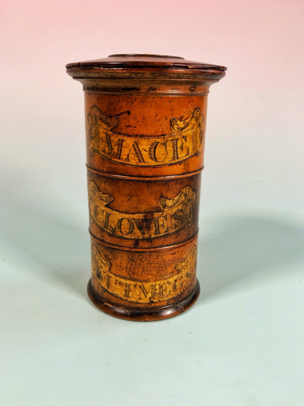 Antique Treen Three Tier Spice Tower View VII