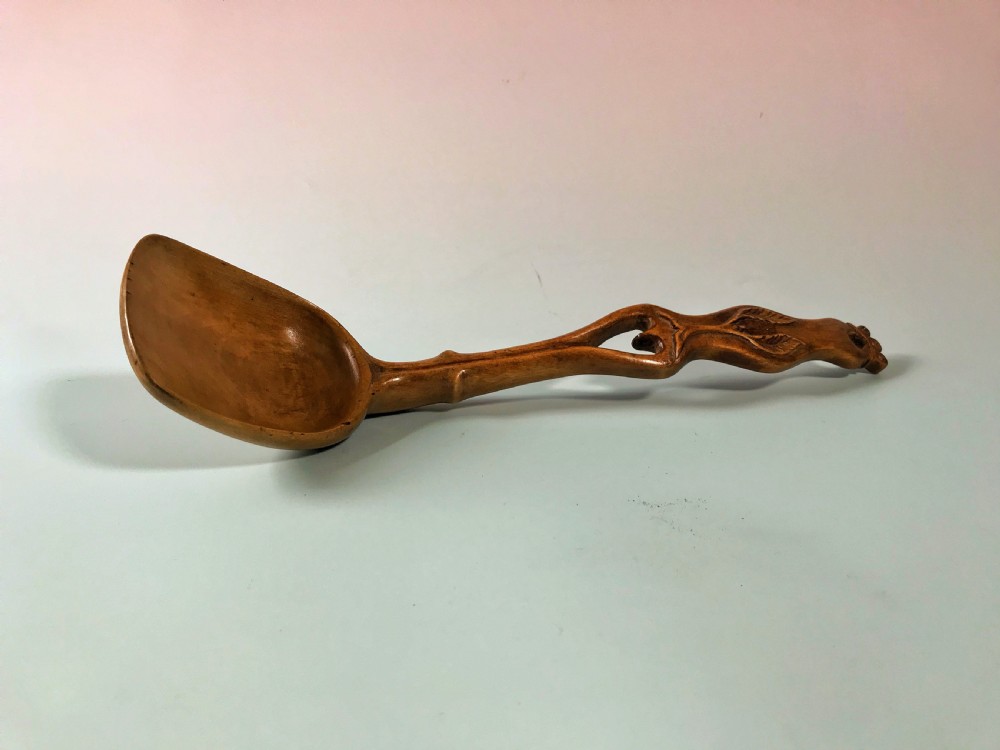 Antique Treen Ladle - Wedding/Love Token View II