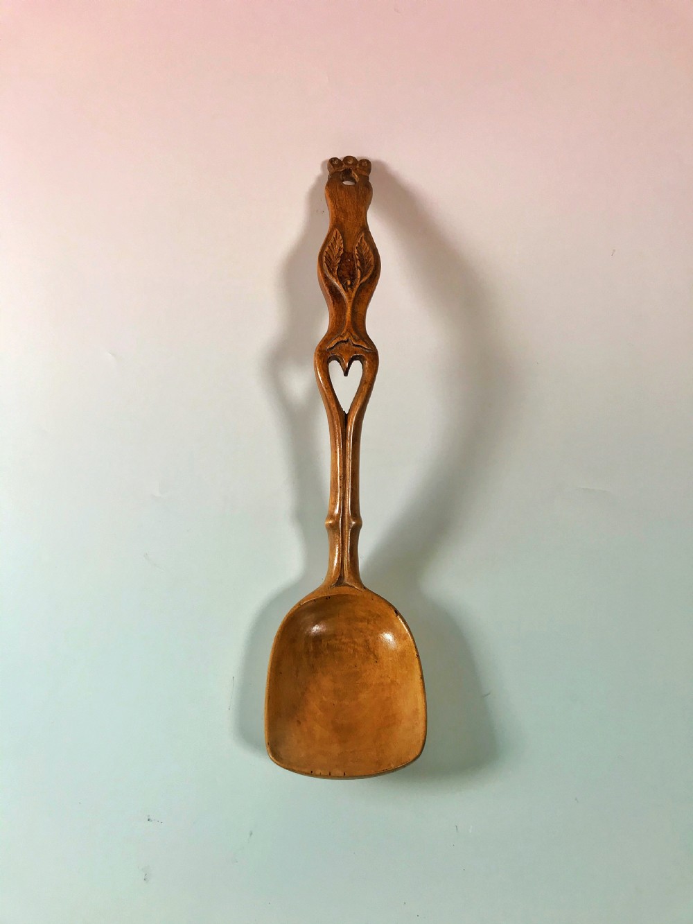 Antique Treen Ladle - Wedding/Love Token View V