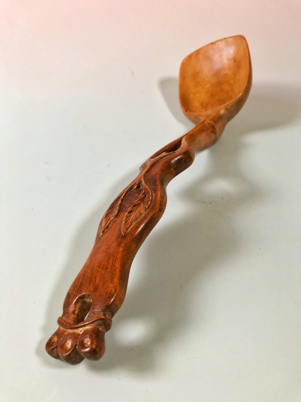 Antique Treen Ladle - Wedding/Love Token View VI