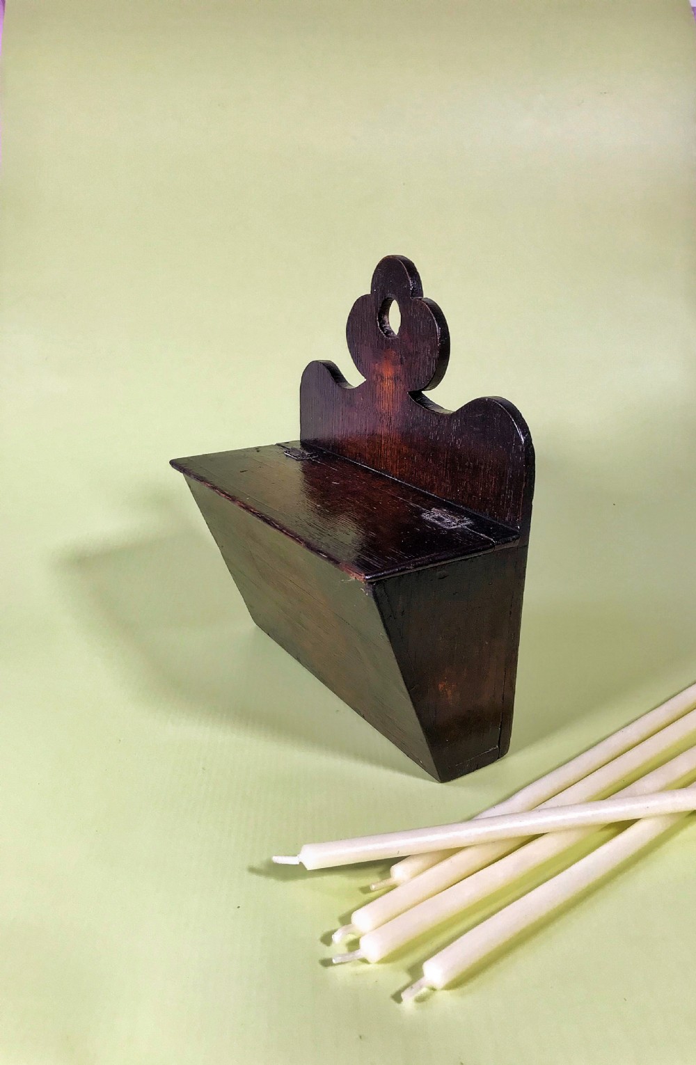 An Unusual Shaped Oak Candle/Wall Hanging Box View II