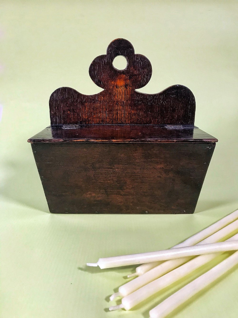 An Unusual Shaped Oak Candle/Wall Hanging Box View IV