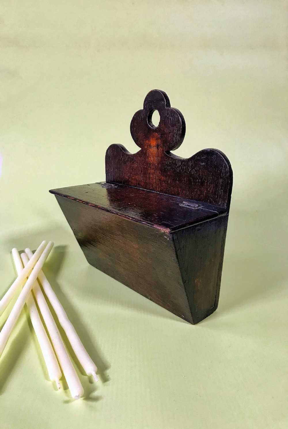 An Unusual Shaped Oak Candle/Wall Hanging Box View VI