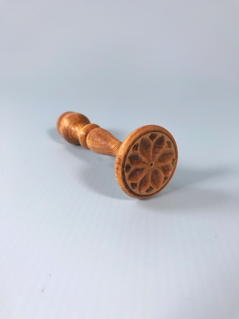 Antique Treen Double Sided Butter/Biscuit Stamp View III