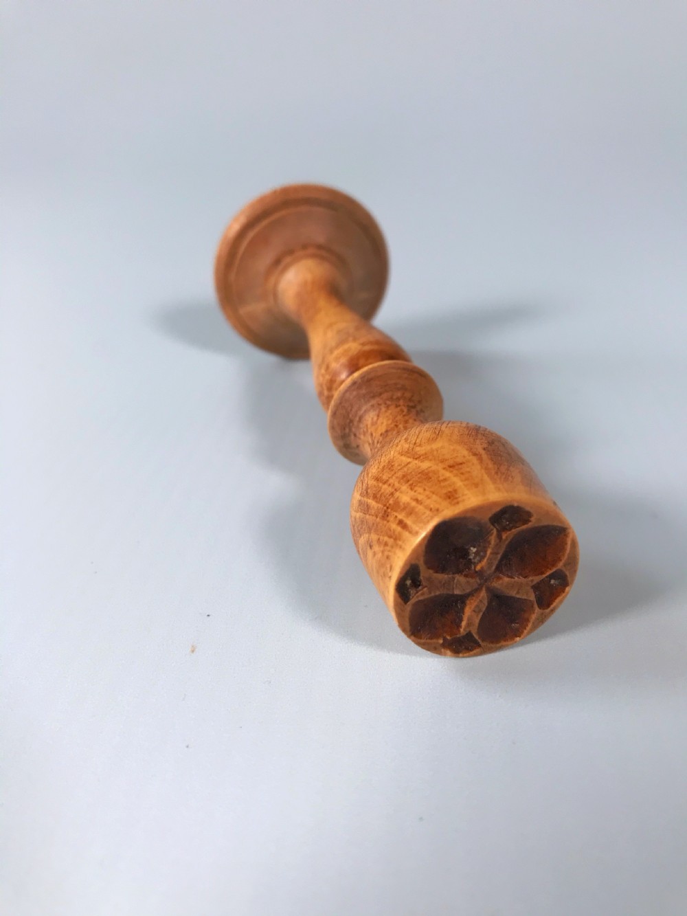 Antique Treen Double Sided Butter/Biscuit Stamp View IV
