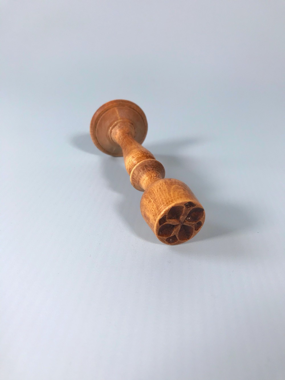 Antique Treen Double Sided Butter/Biscuit Stamp View VI