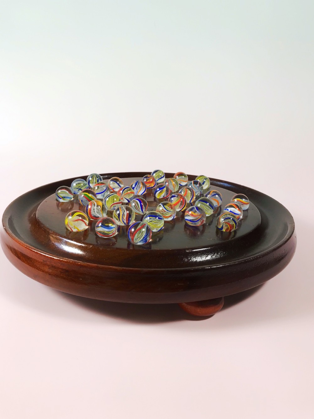 Antique Solitaire Board with late 19th century Marbles View VII