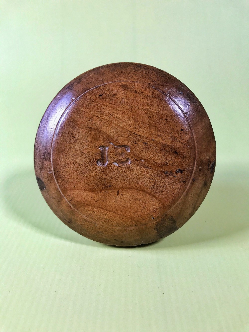 Antique Treen Mealey Beg or Lidded Butter Bowl View VII