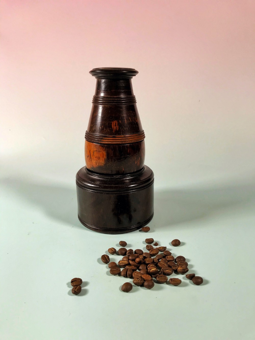 An 18th Century Antique Treen Coffee Grinder/ Mill View III