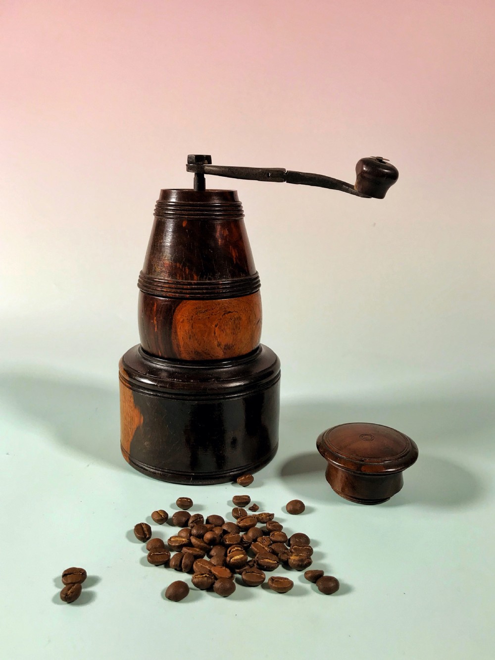 An 18th Century Antique Treen Coffee Grinder/ Mill View V