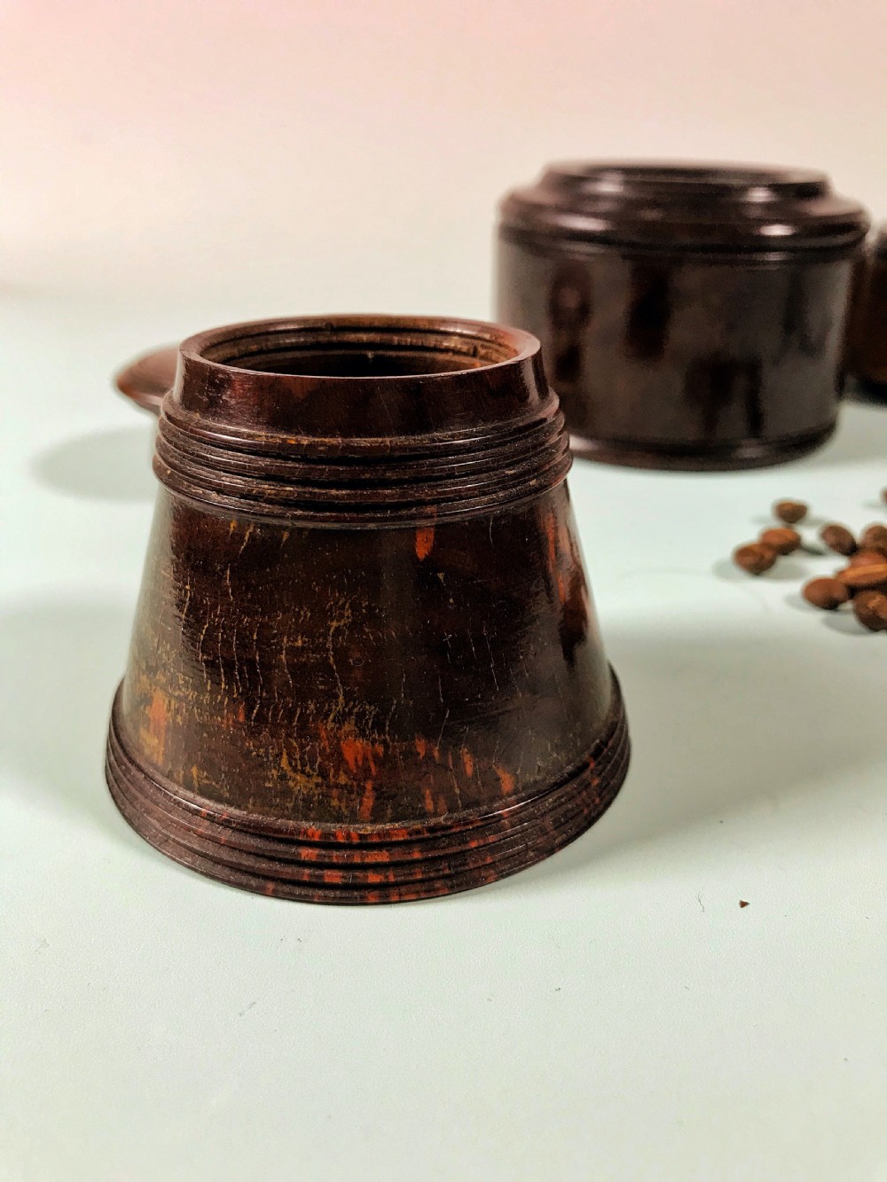 An 18th Century Antique Treen Coffee Grinder/ Mill View VI