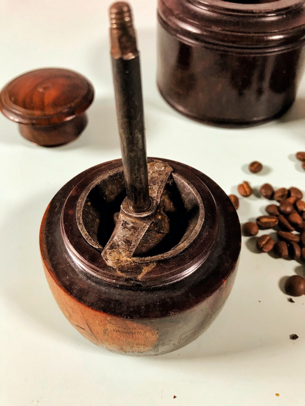 An 18th Century Antique Treen Coffee Grinder/ Mill View VII