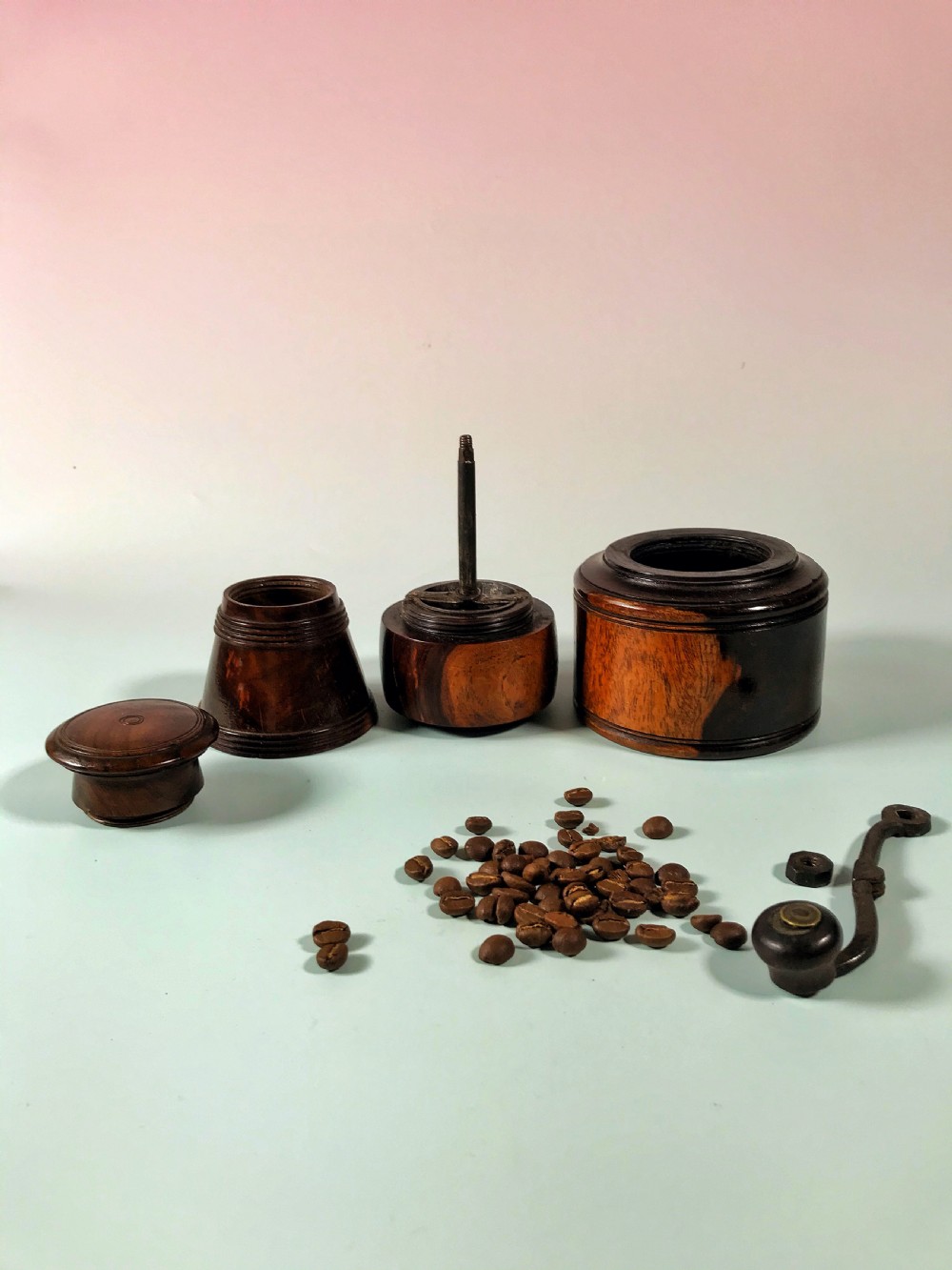 An 18th Century Antique Treen Coffee Grinder/ Mill View VIII