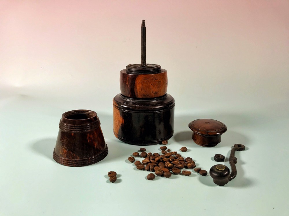 An 18th Century Antique Treen Coffee Grinder/ Mill View IX