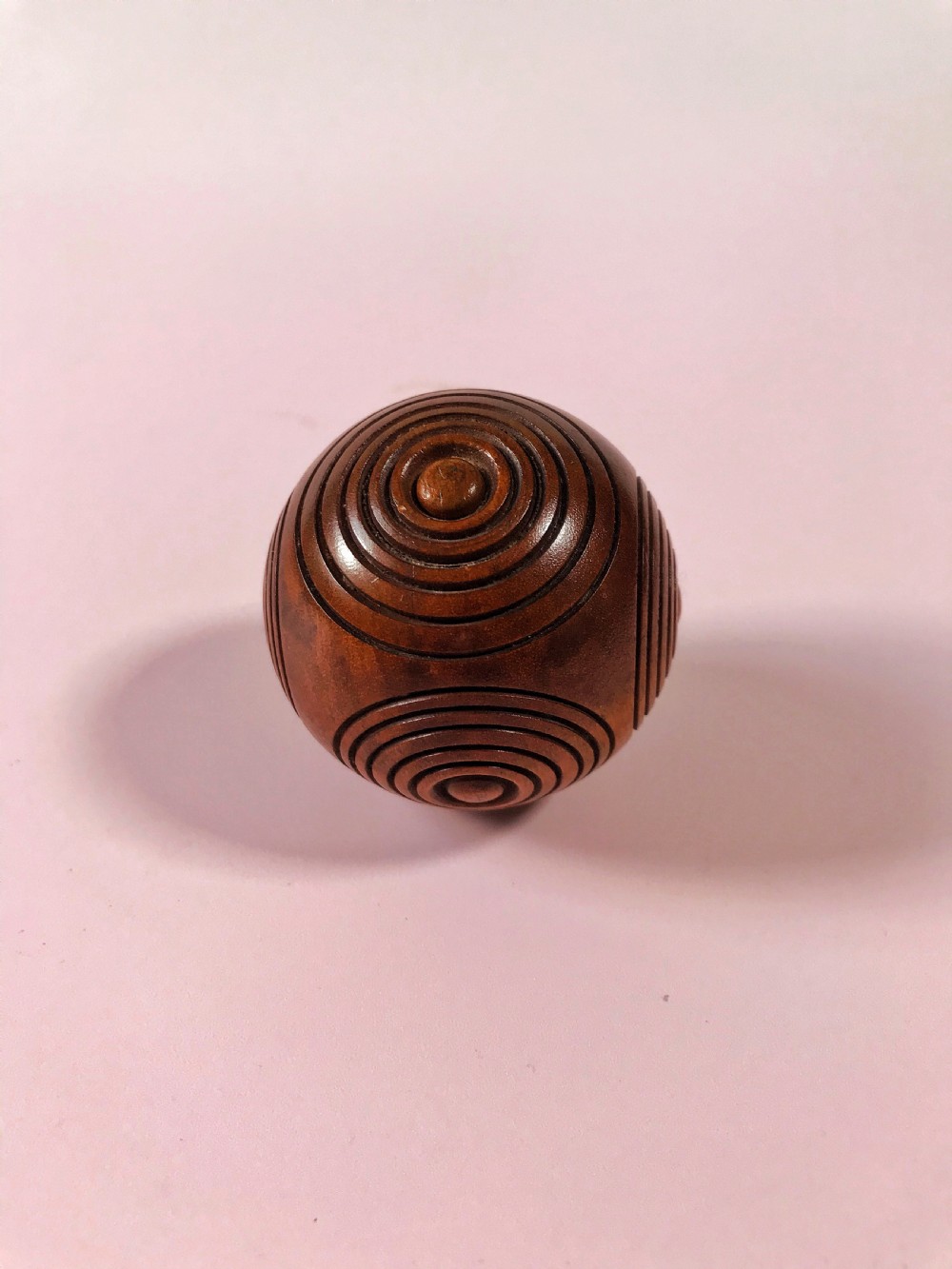 Antique Treen Puzzle Ball Snuff Box View IV