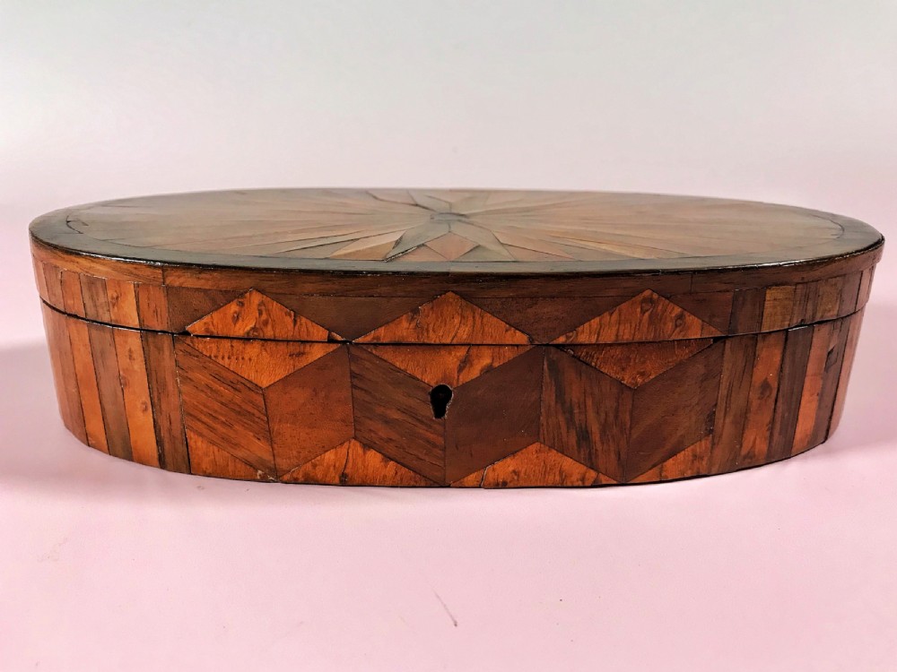 Antique Georgian Oval Inlaid Box View VIII