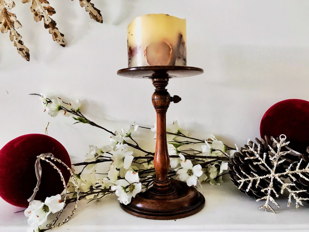 Antique Georgian Mahogany adjustable Candlestand View II