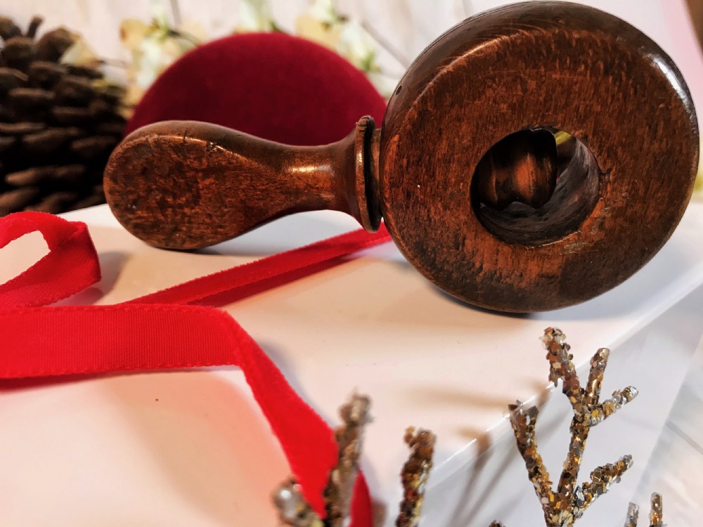 Antique Treen Pocket Nutcracker - with an extra long handle View IV