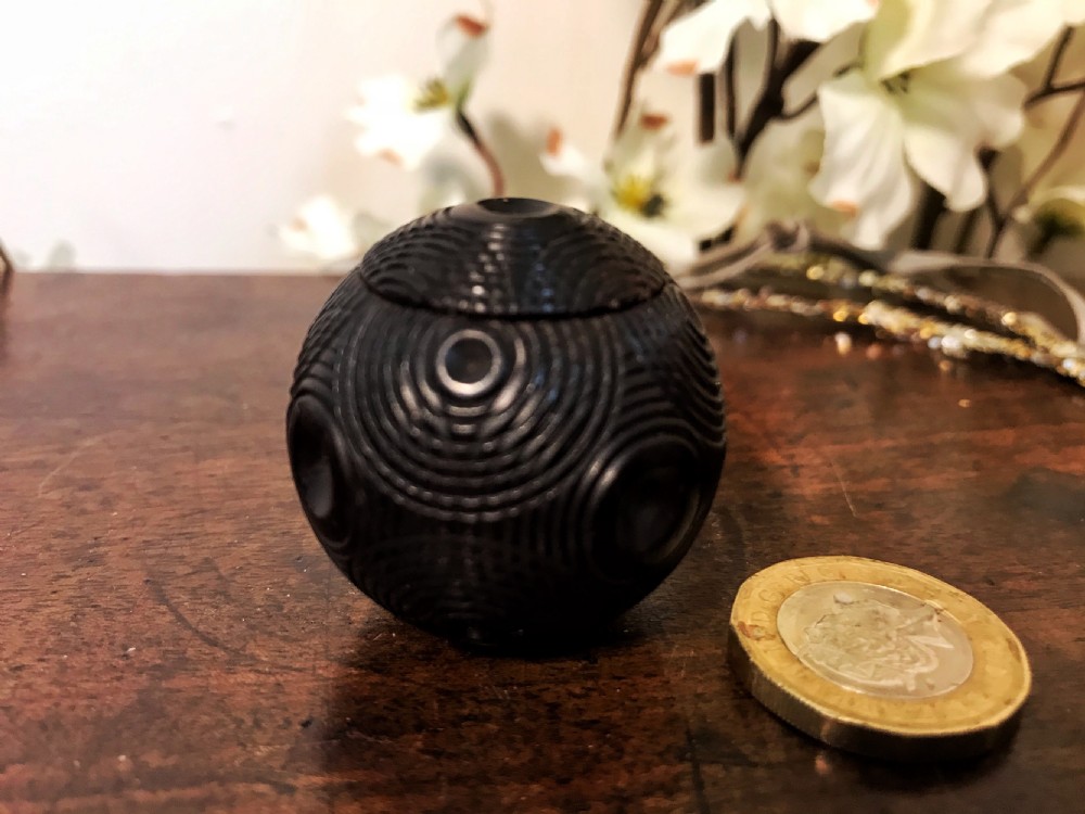 Antique Puzzle Ball - for storing half sovereigns etc View II