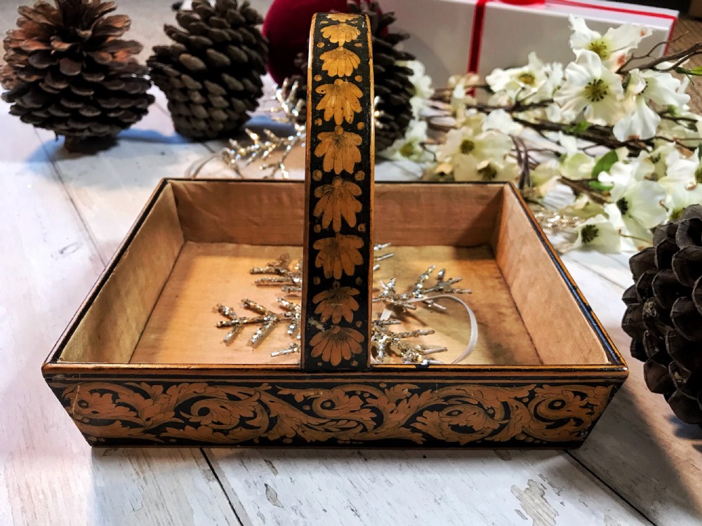 A Regency Pen Work Sewing Box  / Basket
