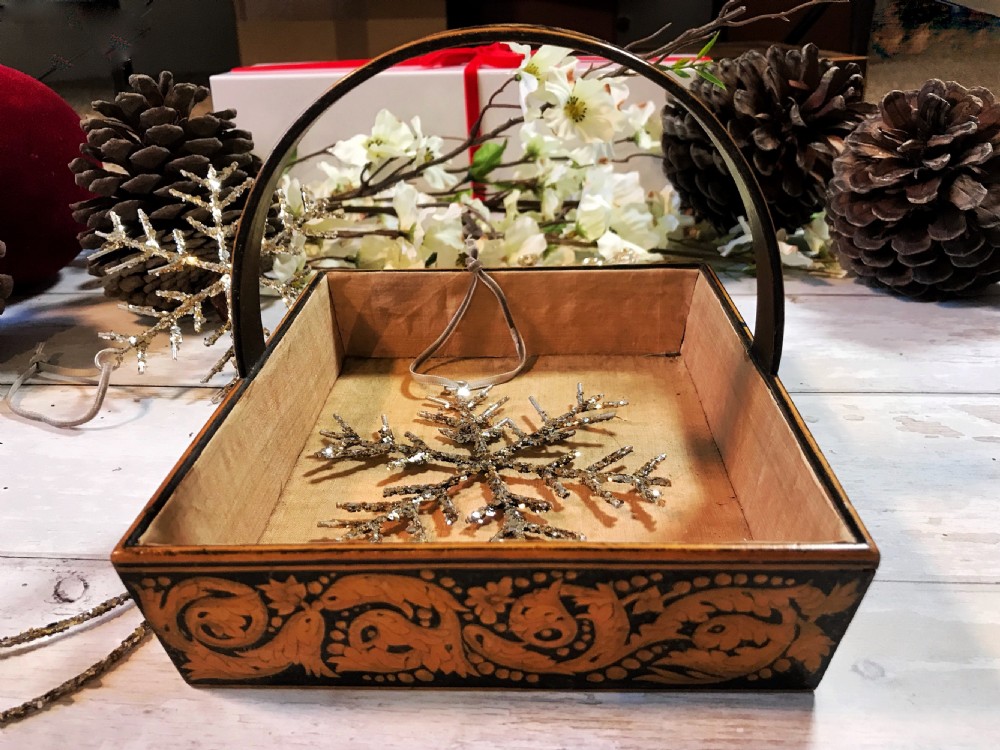 A Regency Pen Work Sewing Box  / Basket View III