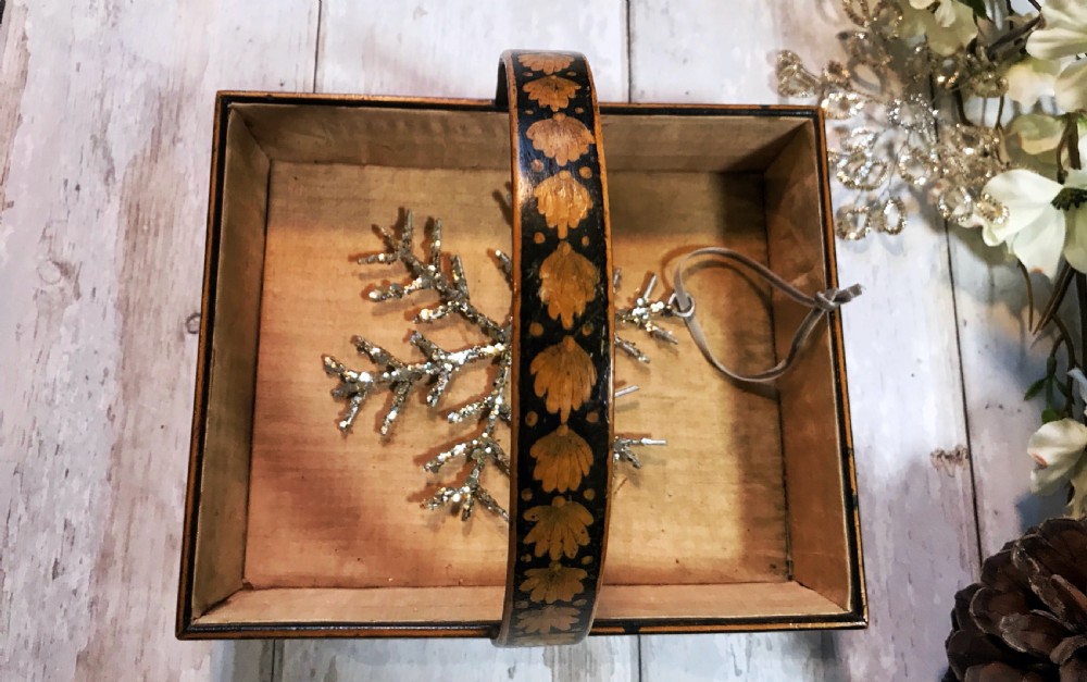 A Regency Pen Work Sewing Box  / Basket View V