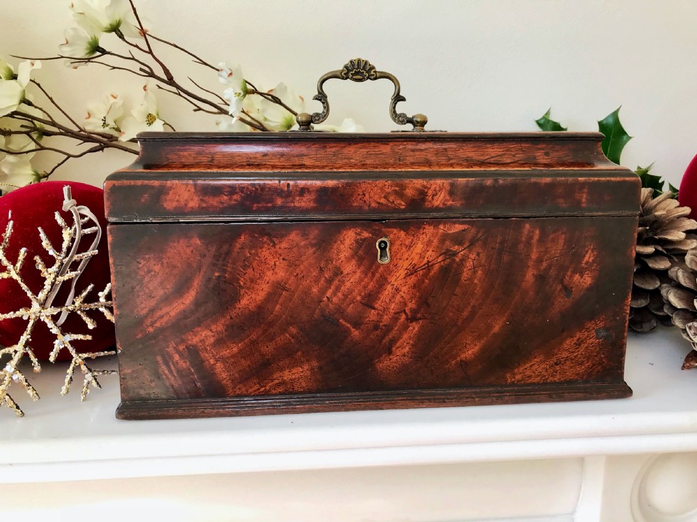Antique Georgian Tea Caddy / Tea Chest - retaining its interior canisters