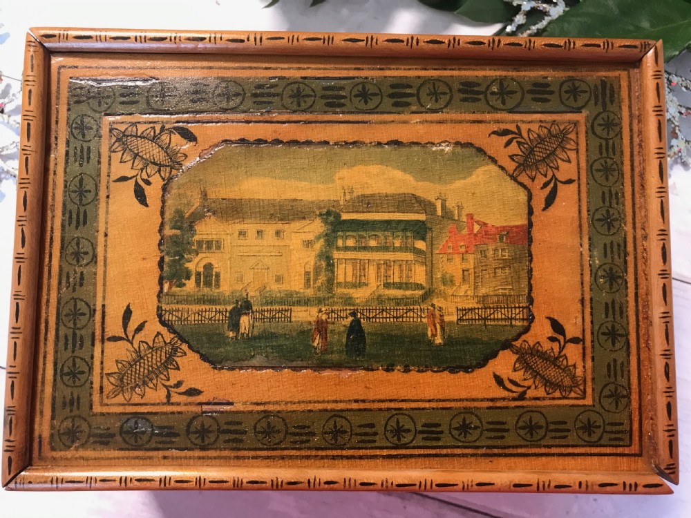 A Rare Sewing Box -Lady Ann Murrays and Mrs Fitzherberts label to the side