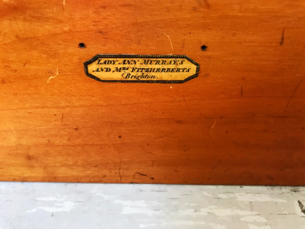 A Rare Sewing Box -Lady Ann Murrays and Mrs Fitzherberts label to the side View VI