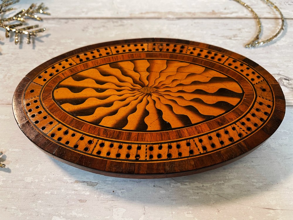 A Striking Georgian Oval Cribbage Board View II