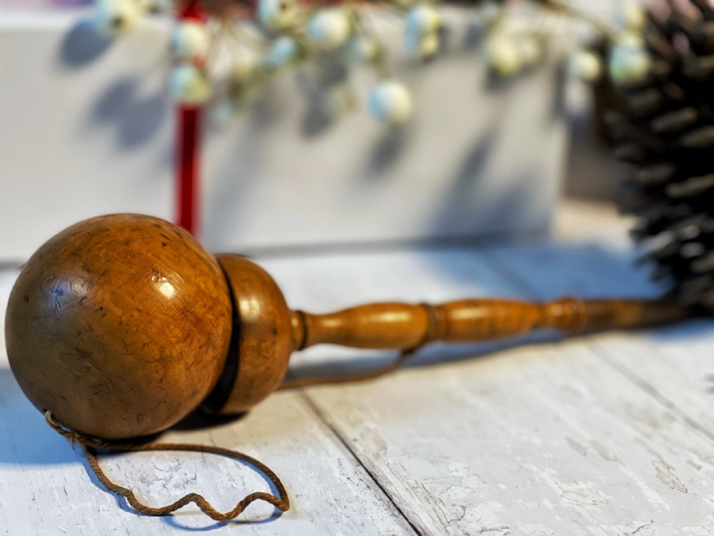 Antique Ball & Cup Game or Bilboquet View II