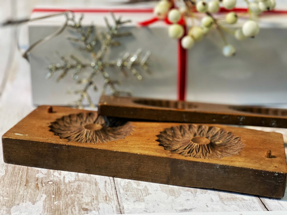 Antique Treen Two piece Confectionery Mould View III