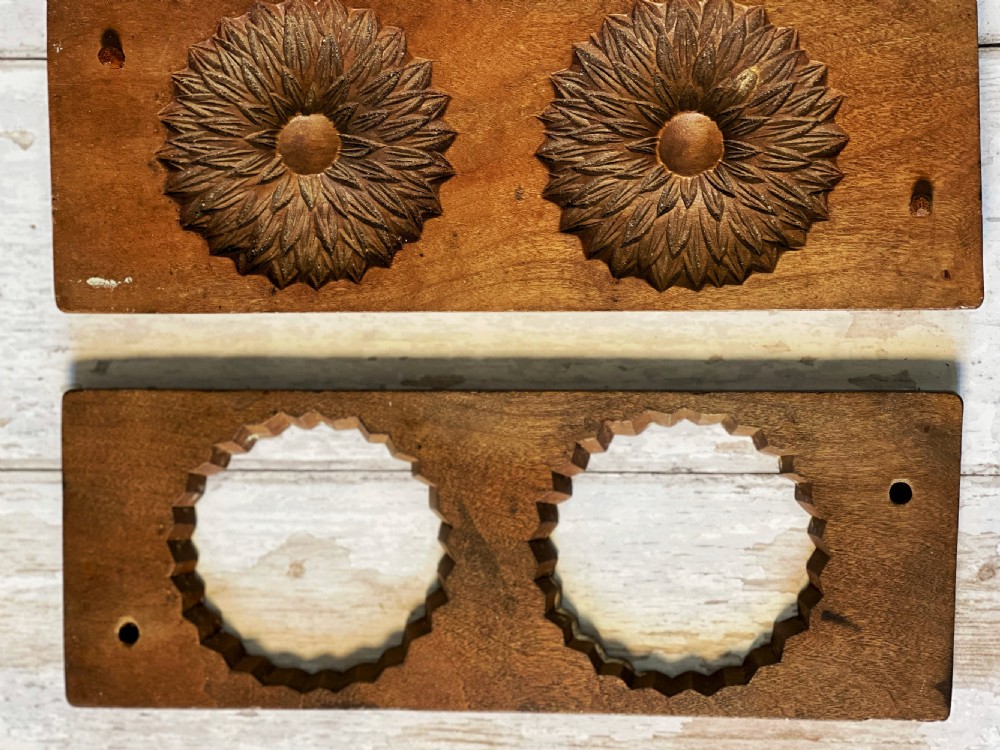 Antique Treen Two piece Confectionery Mould View VIII