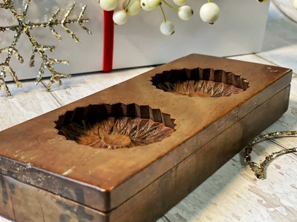 Antique Treen Two piece Confectionery Mould View X