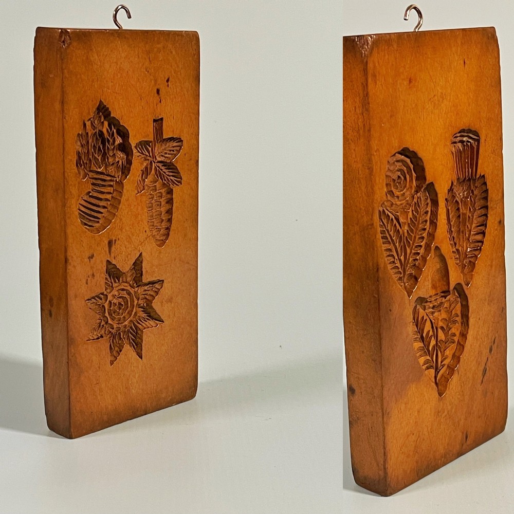 Antique Treen Double Sided Biscuit/Sugar Mould