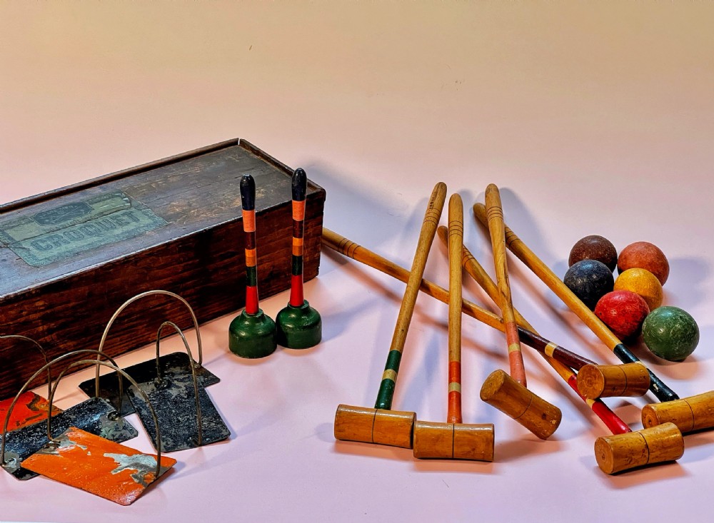 Antique Mini Croquet Game - original box