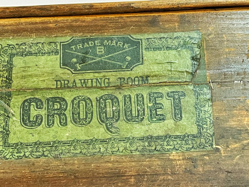 Antique Mini Croquet Game - original box View IV