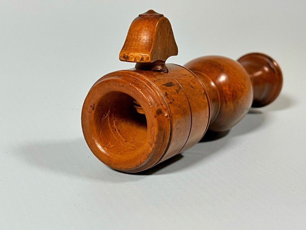 Antique Treen Meat Holder - for holding the bone whilst carving View II