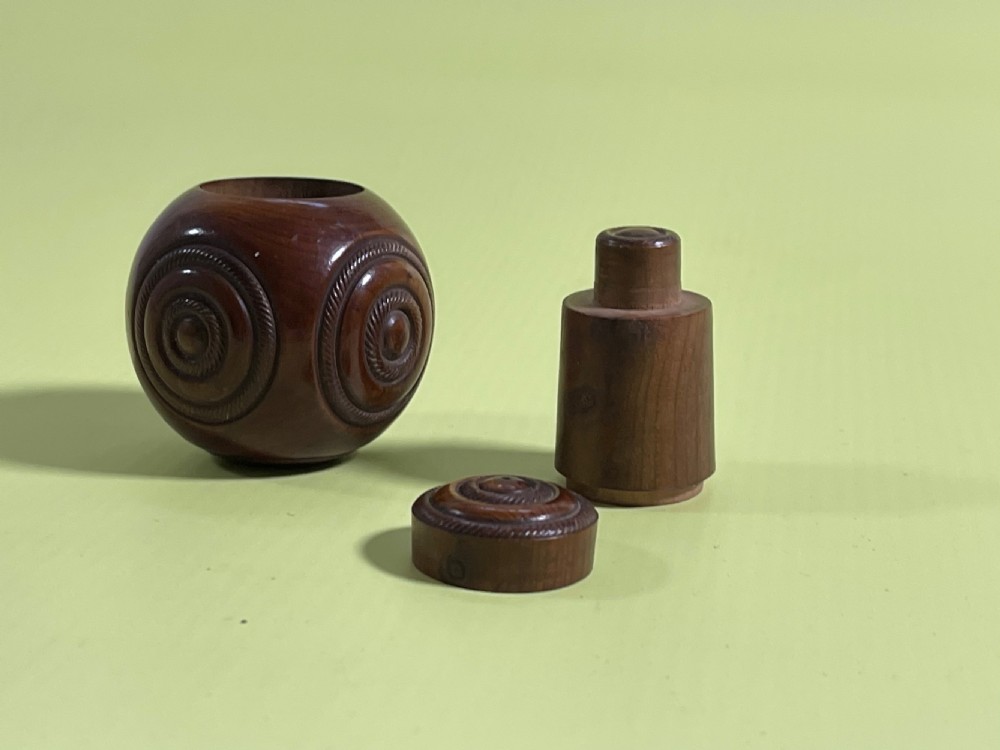 Antique Yew Wood Puzzle Ball View II
