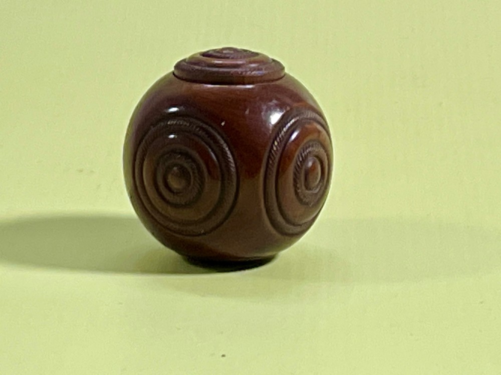 Antique Yew Wood Puzzle Ball View III