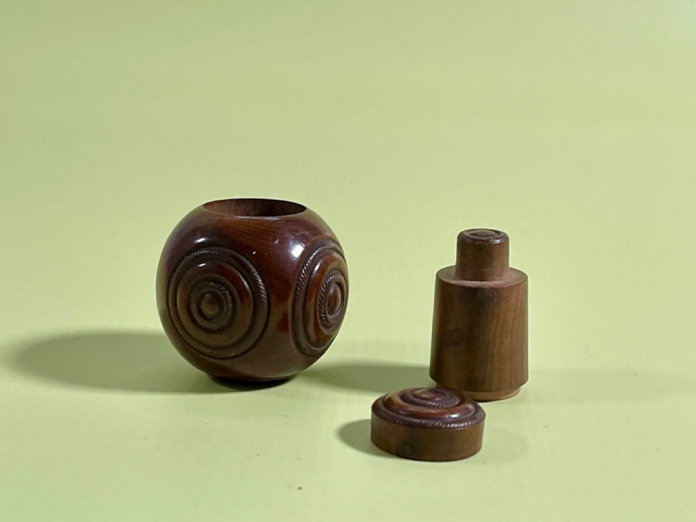 Antique Yew Wood Puzzle Ball View VI