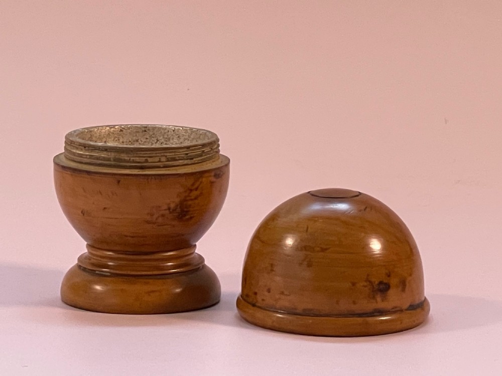 Antique Treen Pill Silverer with contents View V